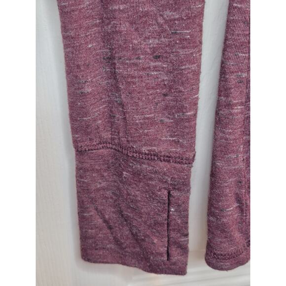 Athleta Womens Twist Front Plunge Hooded Pullover Top Burgundy Size XSmall - Picture 3 of 7